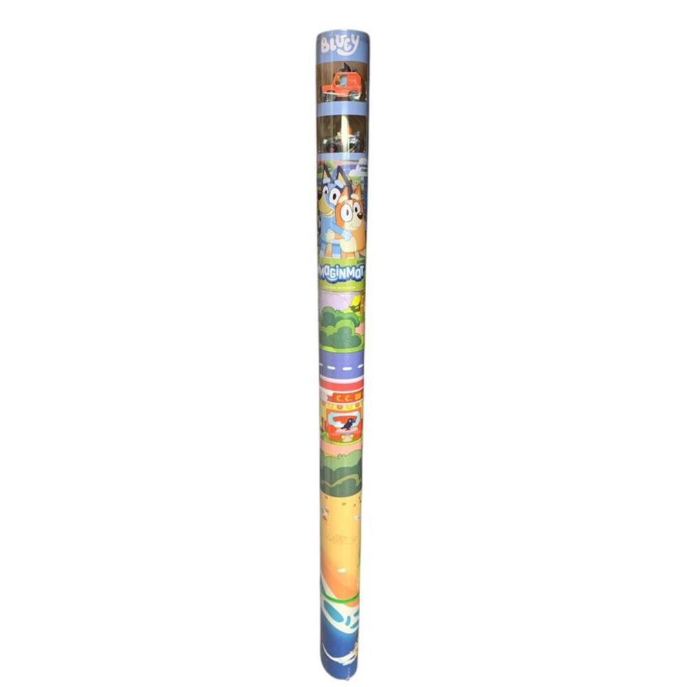 Bluey - ImaginMat Licensed Character Jumbo Floor Playmat with 2 Vehicles, 61 in